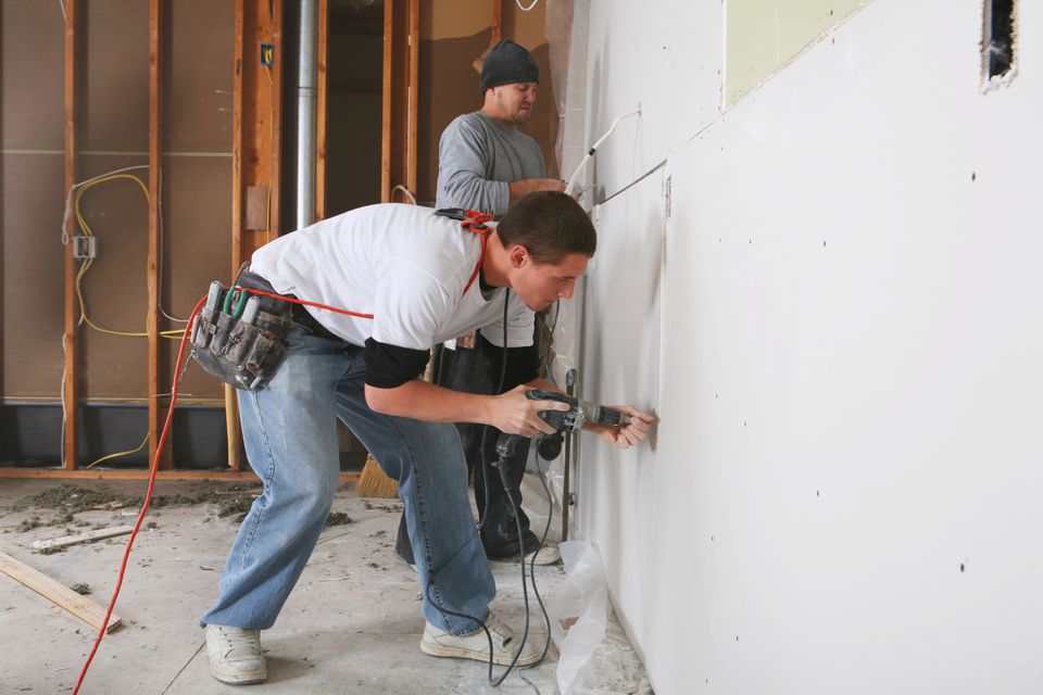 repair drywall after electrical or plumbing work
